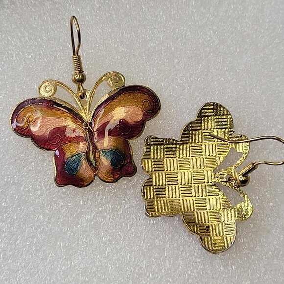Enamel Butterfly Earrings - Picture 4 of 8